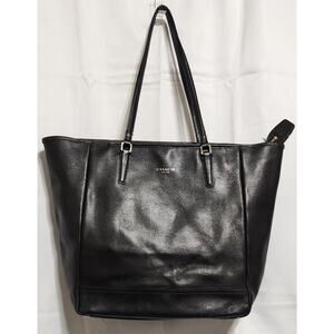 Coach Saffiano Leather Medium City Tote Bag 23821 N/S Black Shoulder No Hang Tag